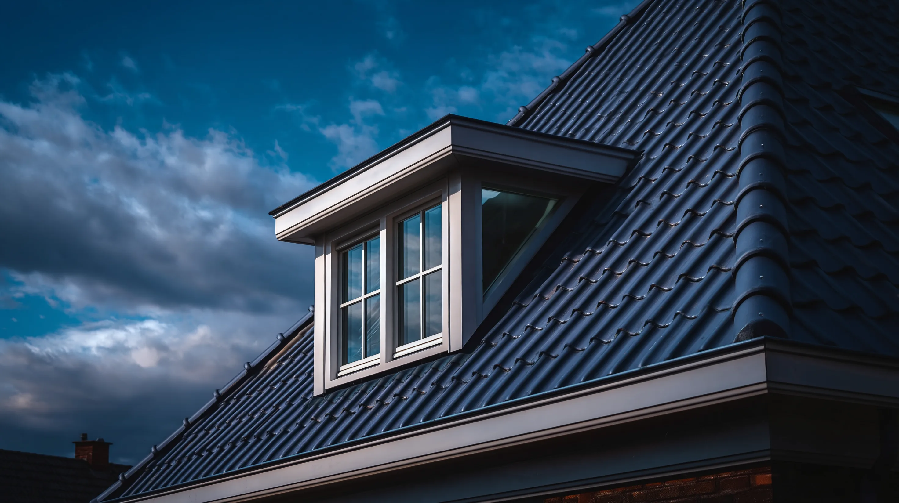 Witte dakkapel op een woning