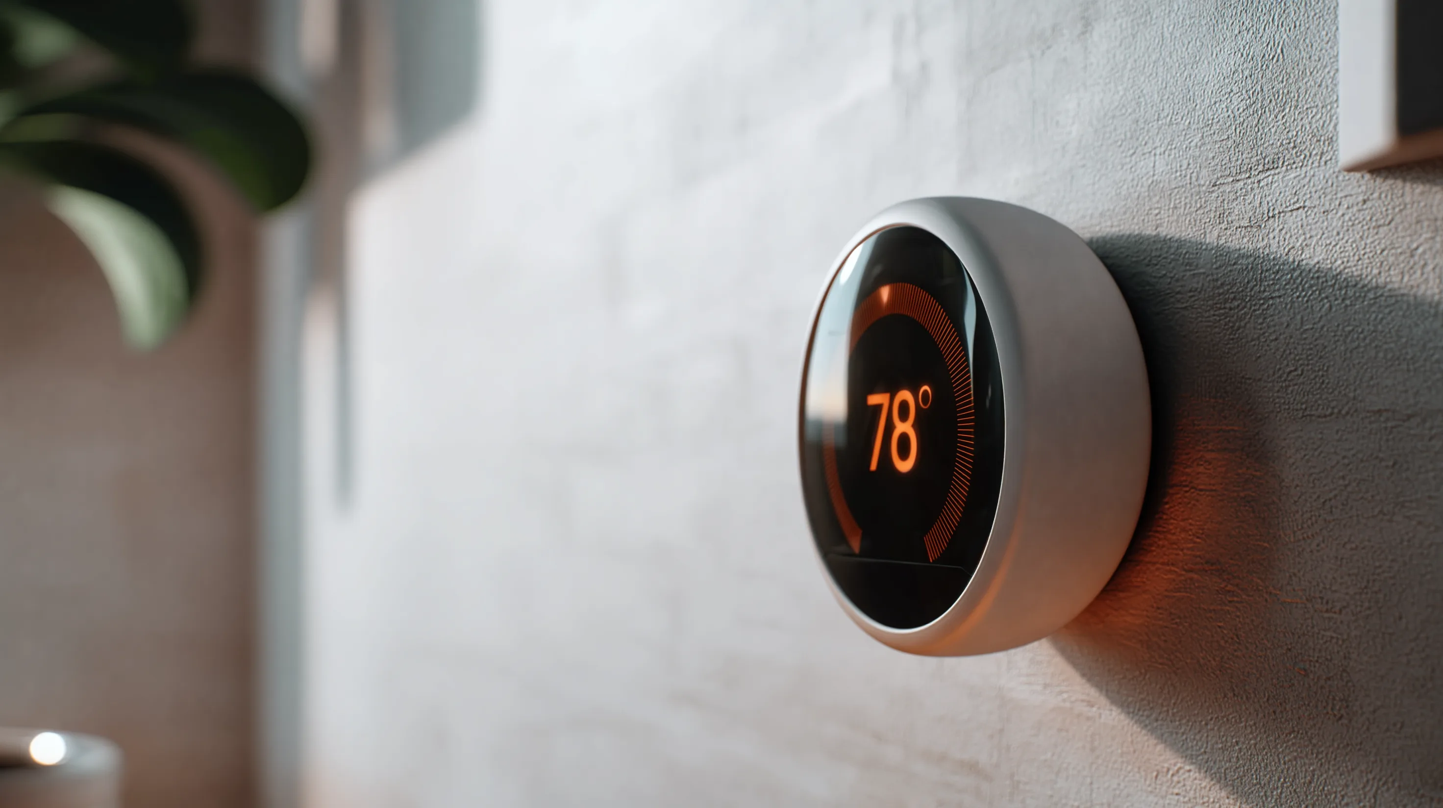 Thermostaat aan de muur van een huis